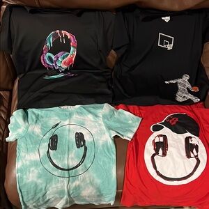 Graphic T-Shirt Bundle - Black, Red, and Teal Boys size 7-8